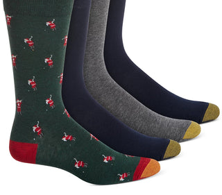 Meias Gold Toe Santa Golfer Moisture Control Crew Masculinas Tamanhos 6-12