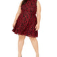 Vestido Plus Size City Studios Juniors com Renda e Flare Vermelho Tamanho 16 W
