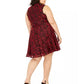 Vestido Plus Size City Studios Juniors com Renda e Flare Vermelho Tamanho 16 W