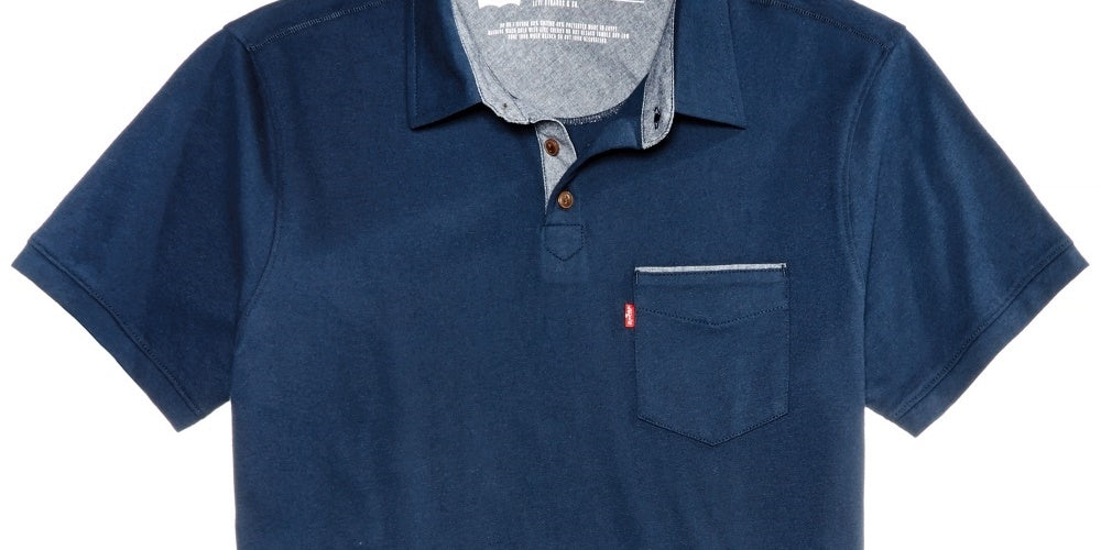Camisa Polo Masculina Levi's Pocket Azul Médio Tamanho X-Grande