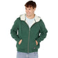 Moletom com capuz Levi's masculino com forro de lã e zíper frontal, verde, tamanho XX-G
