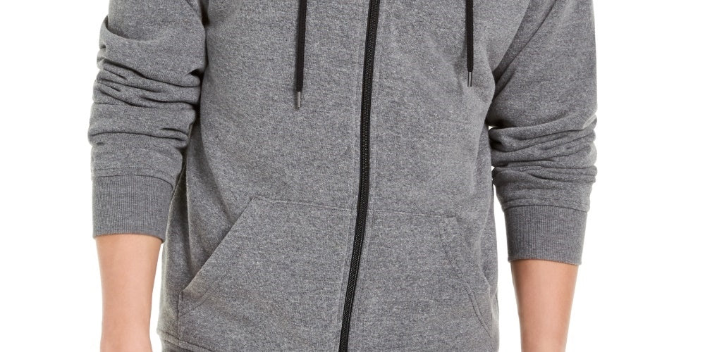 Moletom com capuz Levi's masculino com forro de lã e zíper frontal, cinza, tamanho pequeno