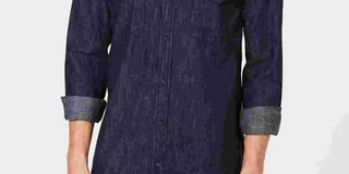 Levi's Men's Matthew New Western Denim Shirt Bright Blue Size Small