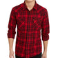 Camisa de flanela xadrez masculina Levi's vermelha tamanho médio