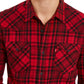 Camisa de flanela xadrez masculina Levi's vermelha tamanho médio