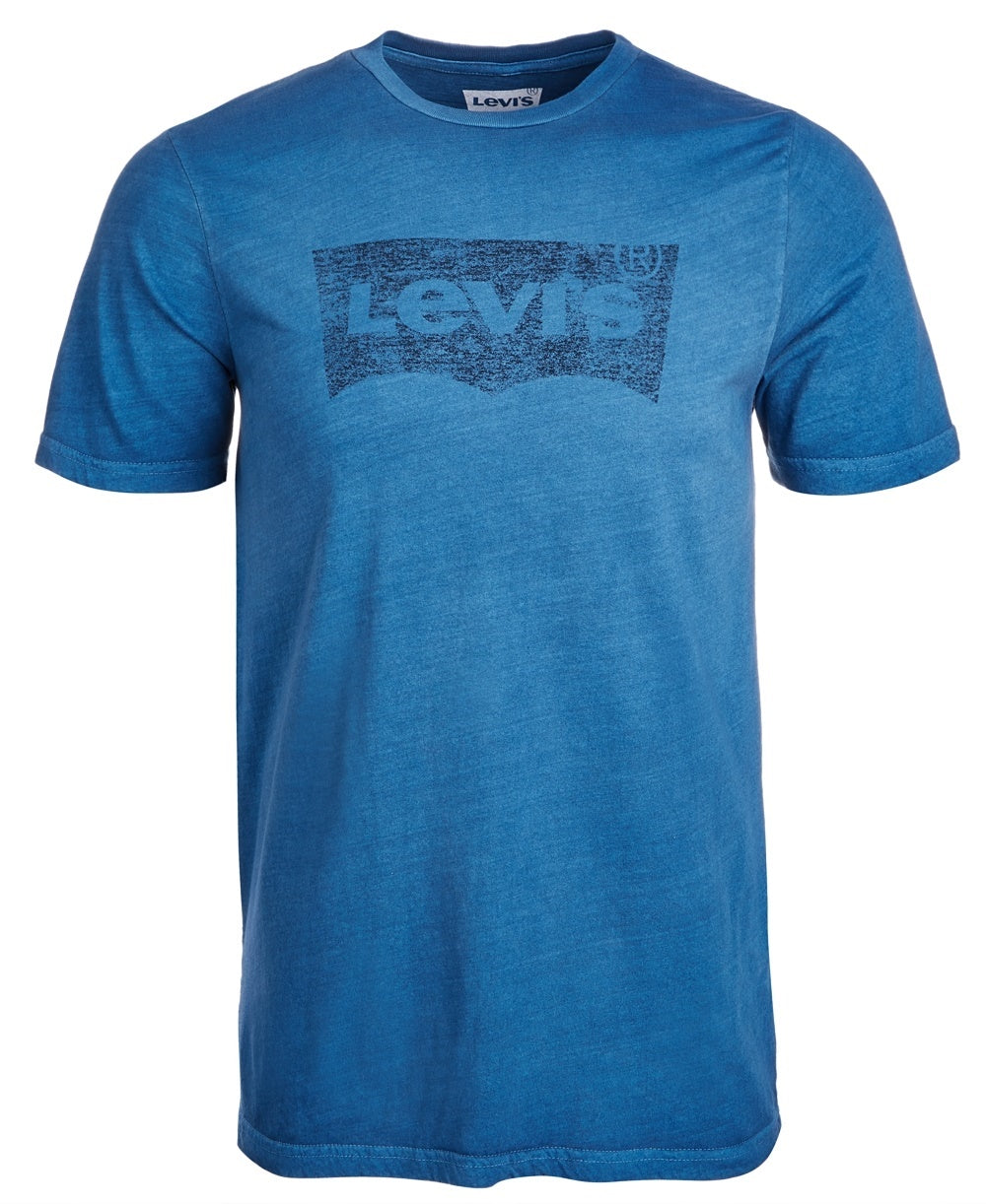Camiseta Levi's Masculina com Estampa de Logotipo Batwing Azul Tamanho Médio