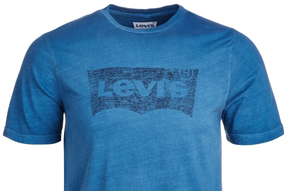 Camiseta Levi's Masculina com Estampa de Logotipo Batwing Azul Tamanho Médio
