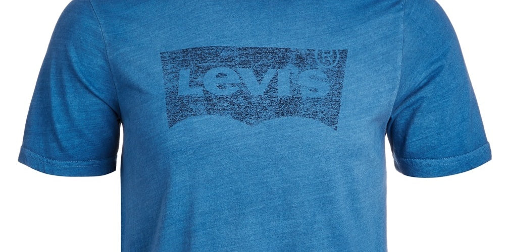 Camiseta Levi's Masculina com Estampa de Logotipo Batwing Azul Tamanho X-G