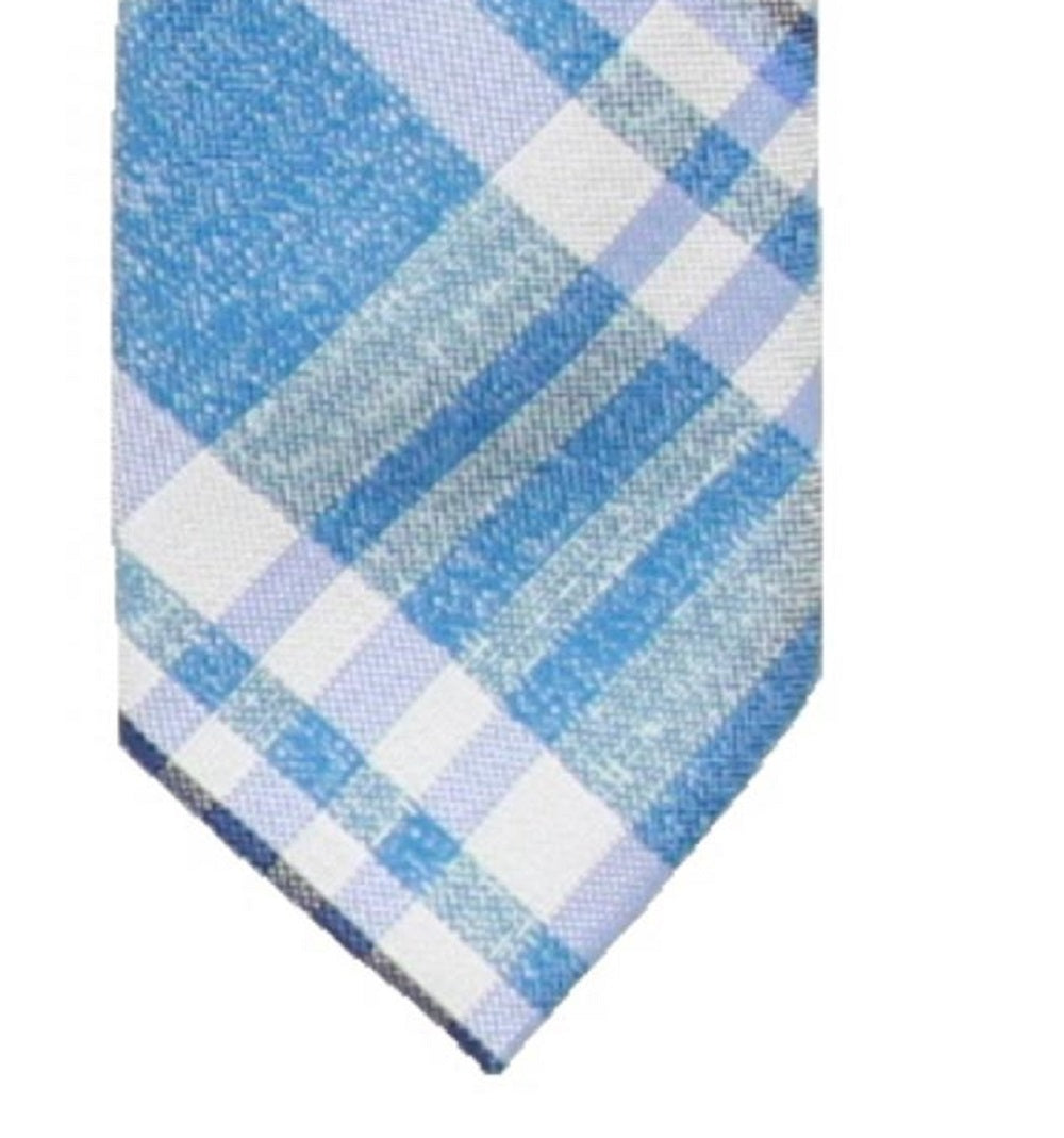 Gravata de escritório xadrez masculina Nautica, azul, tamanho regular