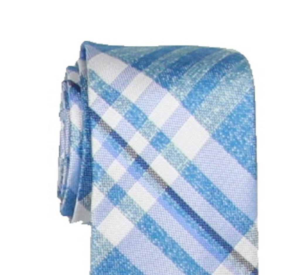 Gravata de escritório xadrez masculina Nautica, azul, tamanho regular