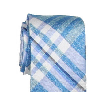 Gravata de escritório xadrez masculina Nautica, azul, tamanho regular