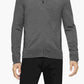 Suéter Calvin Klein Masculino de Lã Merino com Zíper Completo Cinza Tamanho Grande