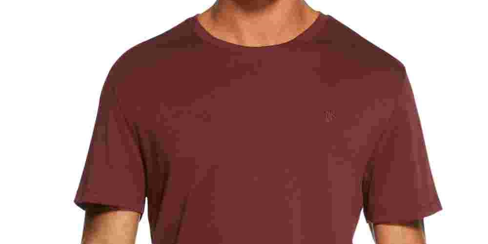 Camiseta masculina DKNY Supima Crewneck, vinho, tamanho pequeno