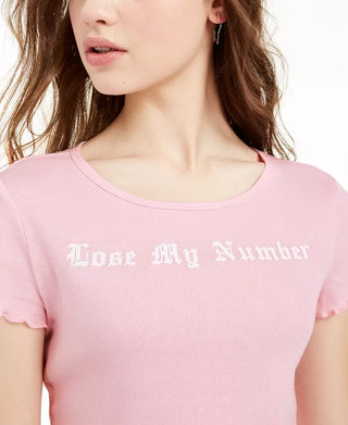 Camiseta Love Tribe Juniors Lose My Number Rosa Tamanho Médio