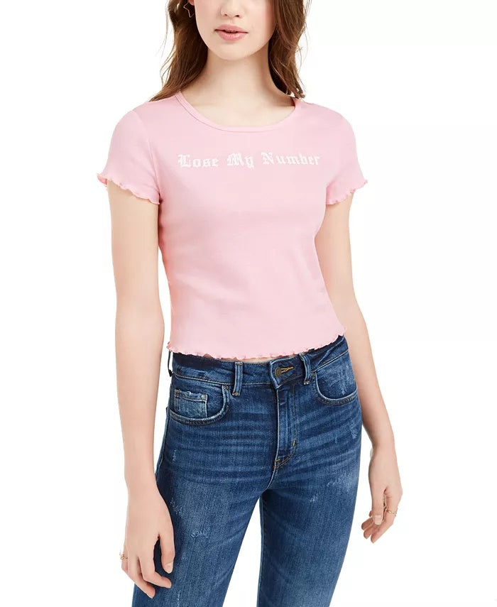 Camiseta Love Tribe Junior's Lose My Number Rosa Tamanho X-S