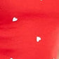 Camiseta Love Tribe Juniors com estampa de coração e borda de alface, vermelha brilhante, tamanho médio