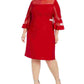 Vestido transparente feminino R &amp; M Richards vermelho tamanho 18W
