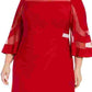 Vestido transparente feminino R &amp; M Richards vermelho tamanho 18W