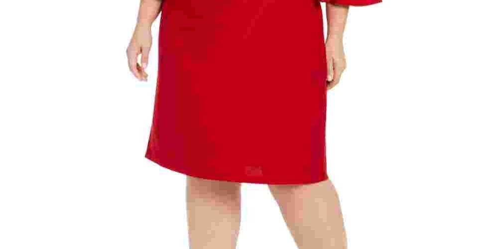 Vestido transparente feminino R &amp; M Richards vermelho tamanho 18W