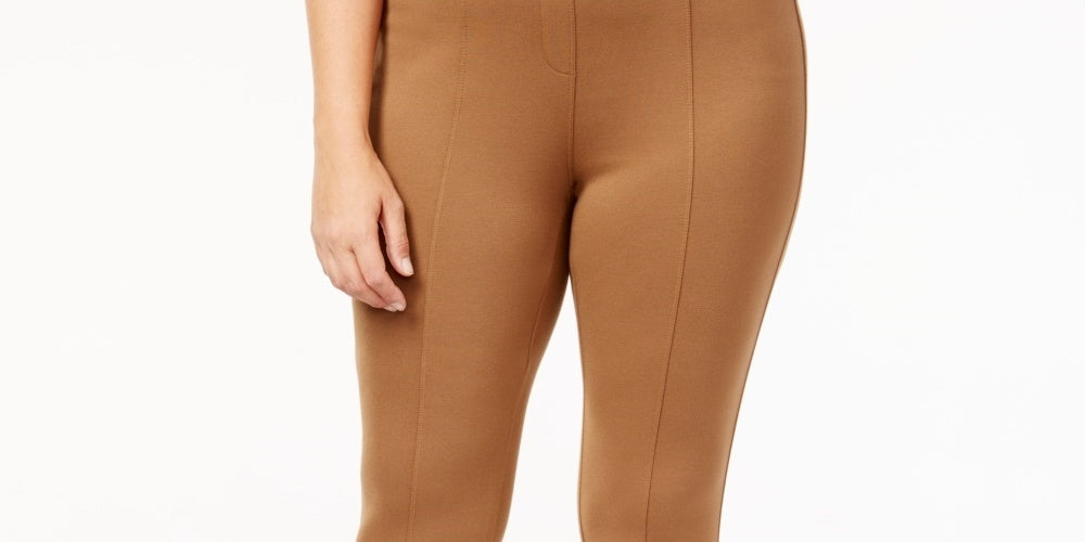 Leggings Ponte com costura plus size femininas Style &amp; Co, marrom, tamanho 18W