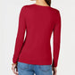 Camiseta feminina de manga comprida Charter Club Pima Cotton, vermelha, tamanho extra grande