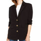 Blazer feminino oversized de manga comprida Kit &amp; Sky, preto, tamanho pequeno