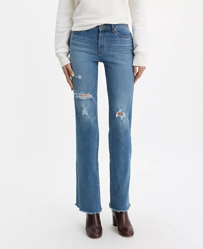 Calça jeans Levi's Curvy Bootcut-Leg feminina, azul, tamanho 33x32