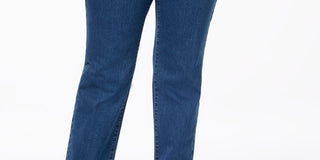 Calça jeans feminina plus size e petite plus size Lexington Tummy-Control com perna reta, tamanho 24W, azul