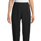 Calça feminina Anne Klein com pregas frontais e bolsos frontais, preta, tamanho P