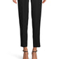 Calça feminina Anne Klein com pregas frontais e bolsos frontais, preta, tamanho P