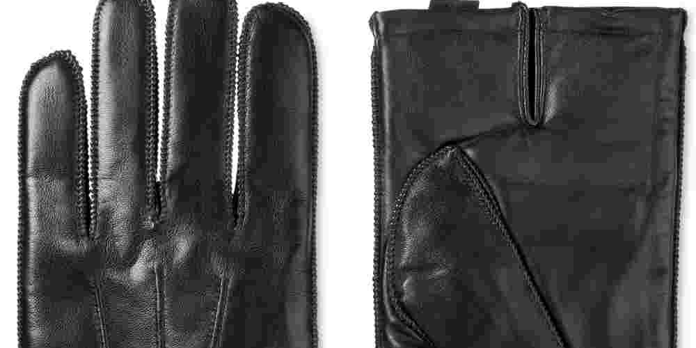 Luvas de couro Thermaflex masculinas Isotoner Signature, pretas, tamanho médio
