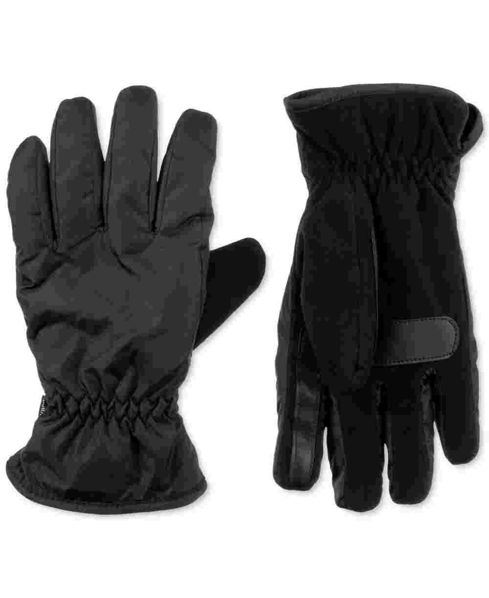 Luvas esportivas Isotoner Signature Sleek Heat masculinas, pretas, tamanho grande