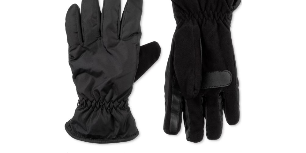 Luvas esportivas Isotoner Signature Sleek Heat masculinas, pretas, tamanho X-G