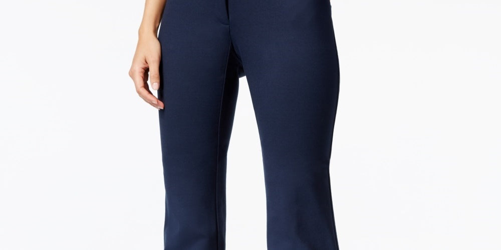 Calças femininas Alfani de perna larga com elástico, azul, tamanho 8