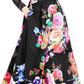 Vestido infantil B Darlin Junior com 2 peças de renda e estampa floral, preto, tamanho 9-10