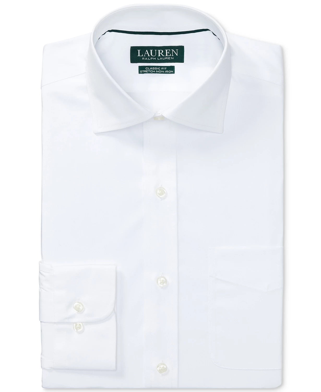 Camisa social masculina clássica de popeline com ajuste regular e elástico, sem passar a ferro, tamanho branco, 17,5 x 34 x 35