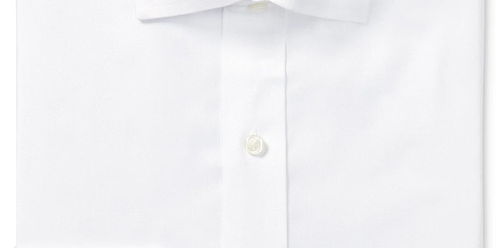 Camisa social masculina Lauren Ralph Lauren Slim Fit, elástica, sem passar, branca, tamanho 17,5 x 34 x 35