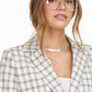 Blazer estruturado feminino Danielle Bernstein, branco, tamanho médio
