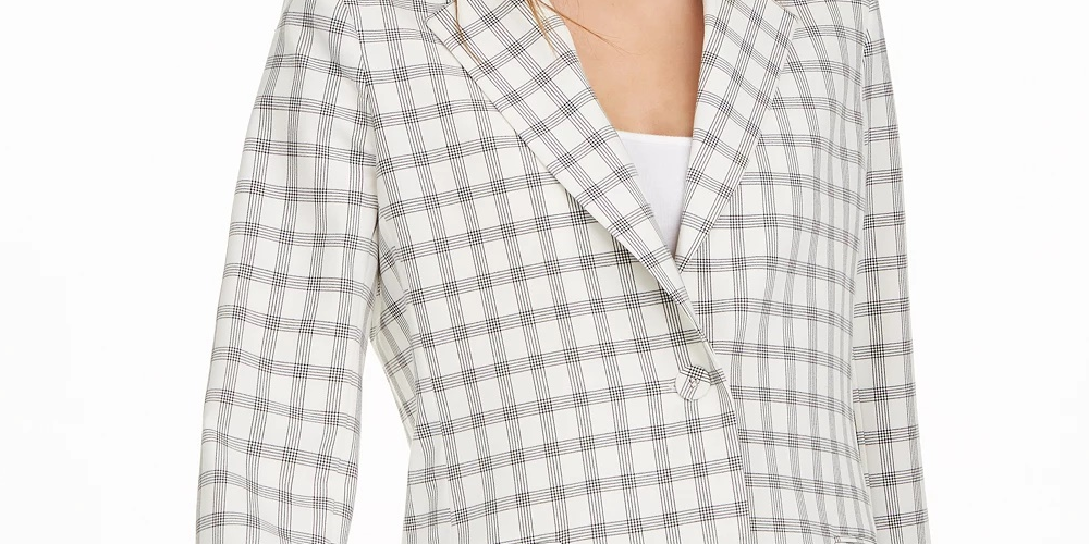 Blazer estruturado feminino Danielle Bernstein, branco, tamanho médio