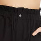 Shorts femininos Danielle Bernstein com cintura de saco de papel, preto, tamanho pequeno