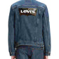Jaqueta Trucker Jeans Levi's Masculina Chenille com Logotipo Azul Marinho Tamanho X-G