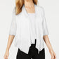 Cardigan Alfani Feminino Petite Frente Aberta Branco Tamanho Petite Pequeno