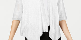Cardigan Alfani Feminino Petite Frente Aberta Branco Tamanho Petite Pequeno