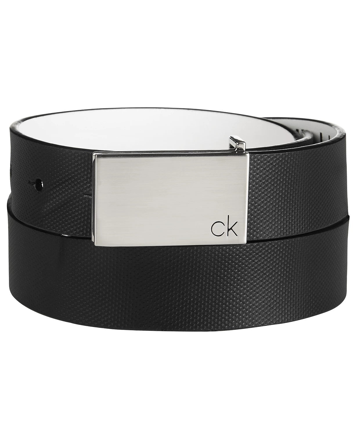 Cinto Calvin Klein Masculino em Couro Texturizado com Placa Preto Tamanho 42