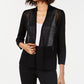 Cardigan Alfani Feminino com Pontos Mistos e Frente Aberta, Preto, Tamanho Pequeno e Grande