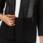 Cardigan Alfani Feminino com Pontos Mistos e Frente Aberta, Preto, Tamanho Pequeno e Grande