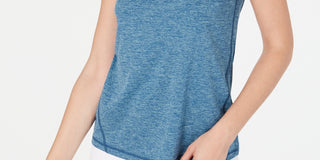 Blusa feminina Ideology azul-petróleo com manga curta e decote em V, tamanho médio