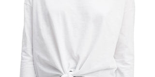 Camiseta Levi's Feminina de Algodão com Amarração Frontal e Manga Longa, Branca, Tamanho Extra Pequeno