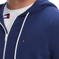 Tommy Hilfiger Simon Moletom com capuz com zíper completo masculino azul brilhante tamanho XX-G
