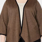 Cardigan feminino Alfani plus size com drapeado frontal, bege escuro, tamanho 1X